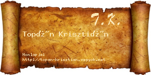 Topán Krisztián névjegykártya